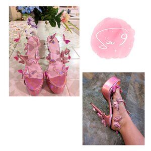 Dolls Kill {Sugar Thrillz} "Sweet Butterfly Baby" Metallic Pink Platform Heels